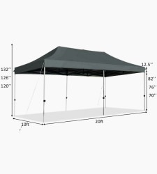 10x20 Pop Up Tent Canopy Black