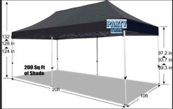 10x20 Pop Up Tent Canopy Black