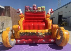 Inflatable oversized Santa sleigh